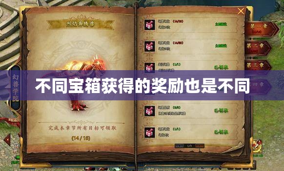 不同宝箱获得的奖励也是不同
