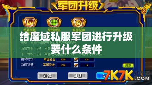 给魔域私服军团进行升级要什么条件