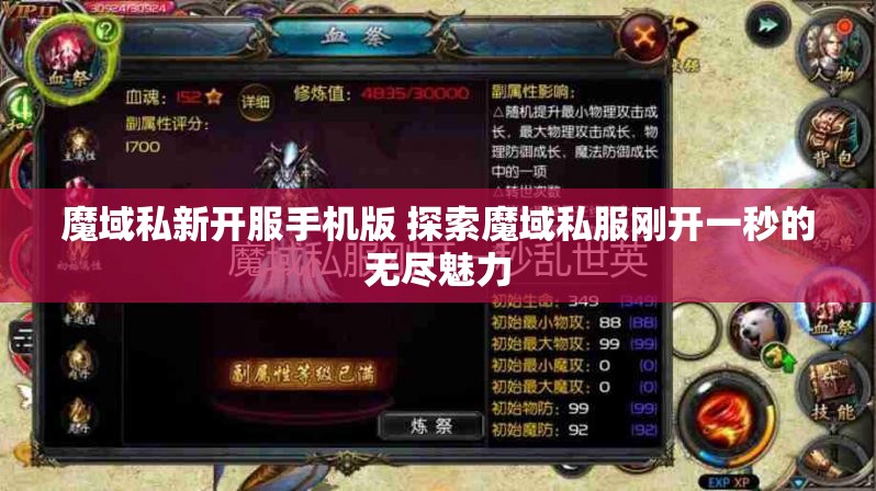 魔域私新开服手机版 探索魔域私服刚开一秒的无尽魅力