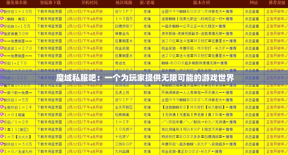  魔域私服吧：一个为玩家提供无限可能的游戏世界