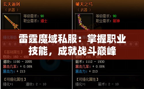 雷霆魔域私服：掌握职业技能，成就战斗巅峰